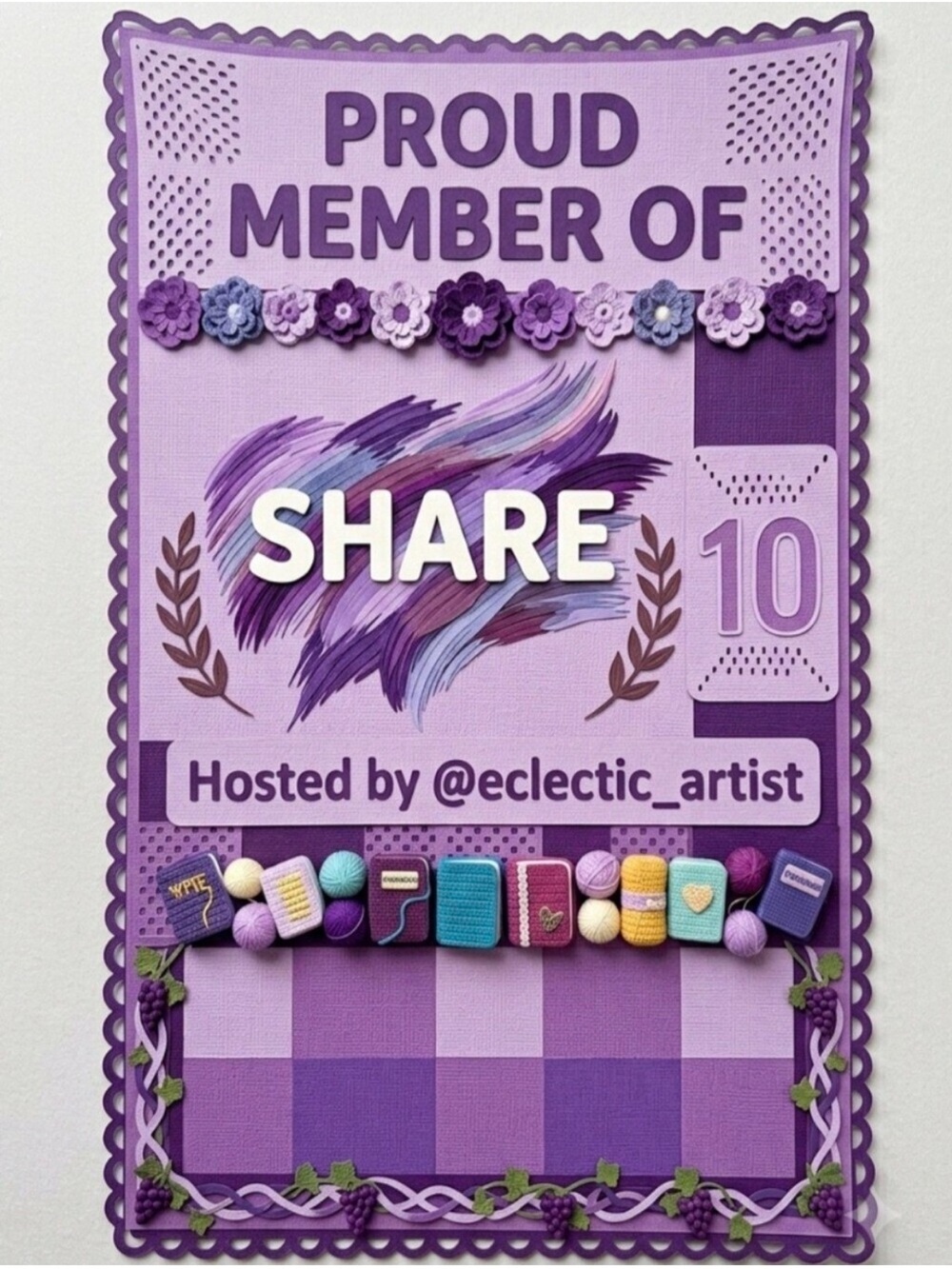 Purple 'Proud Member of SHARE' Decorative Art Poster
